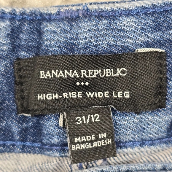 Banana Republic Jeans Womens 31 Blue High Rise Wide Leg Pleated Denim NWT - Picture 5 of 15